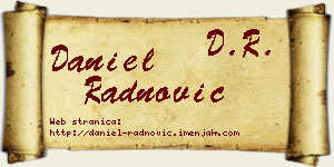 Daniel Radnović vizit kartica